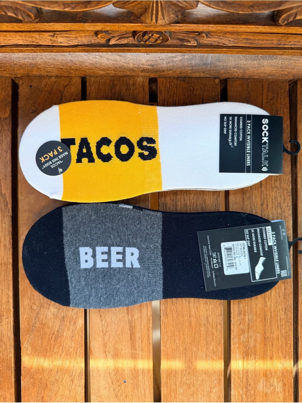 Beer & Tacos No Shoe Socks